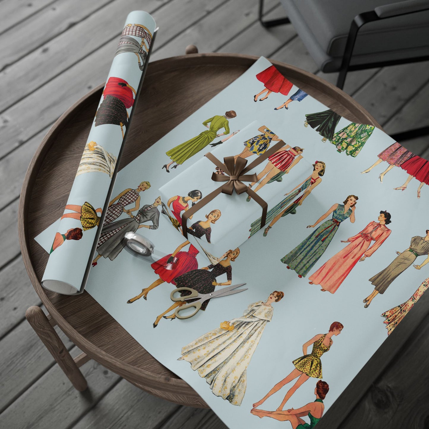 BGV Patterns Wrapping Paper - Vintage Blue