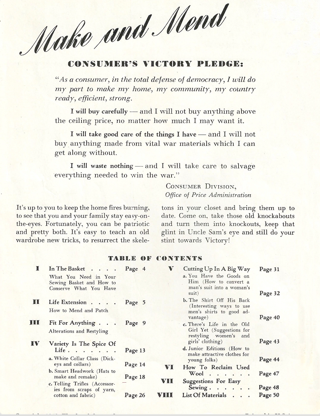 1942 Make and Mend Booklet PDF Download