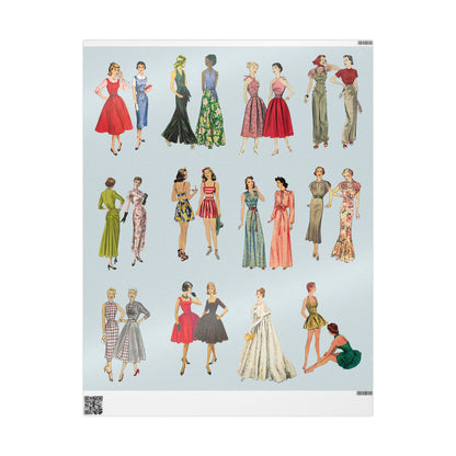 BGV Patterns Wrapping Paper - Vintage Blue