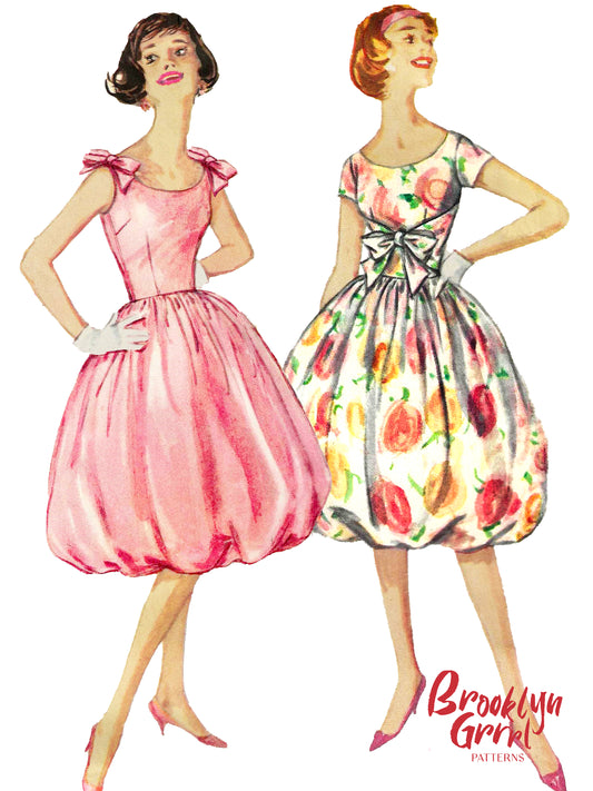 1950s Bubble Hem Party Dress / PDF Pattern