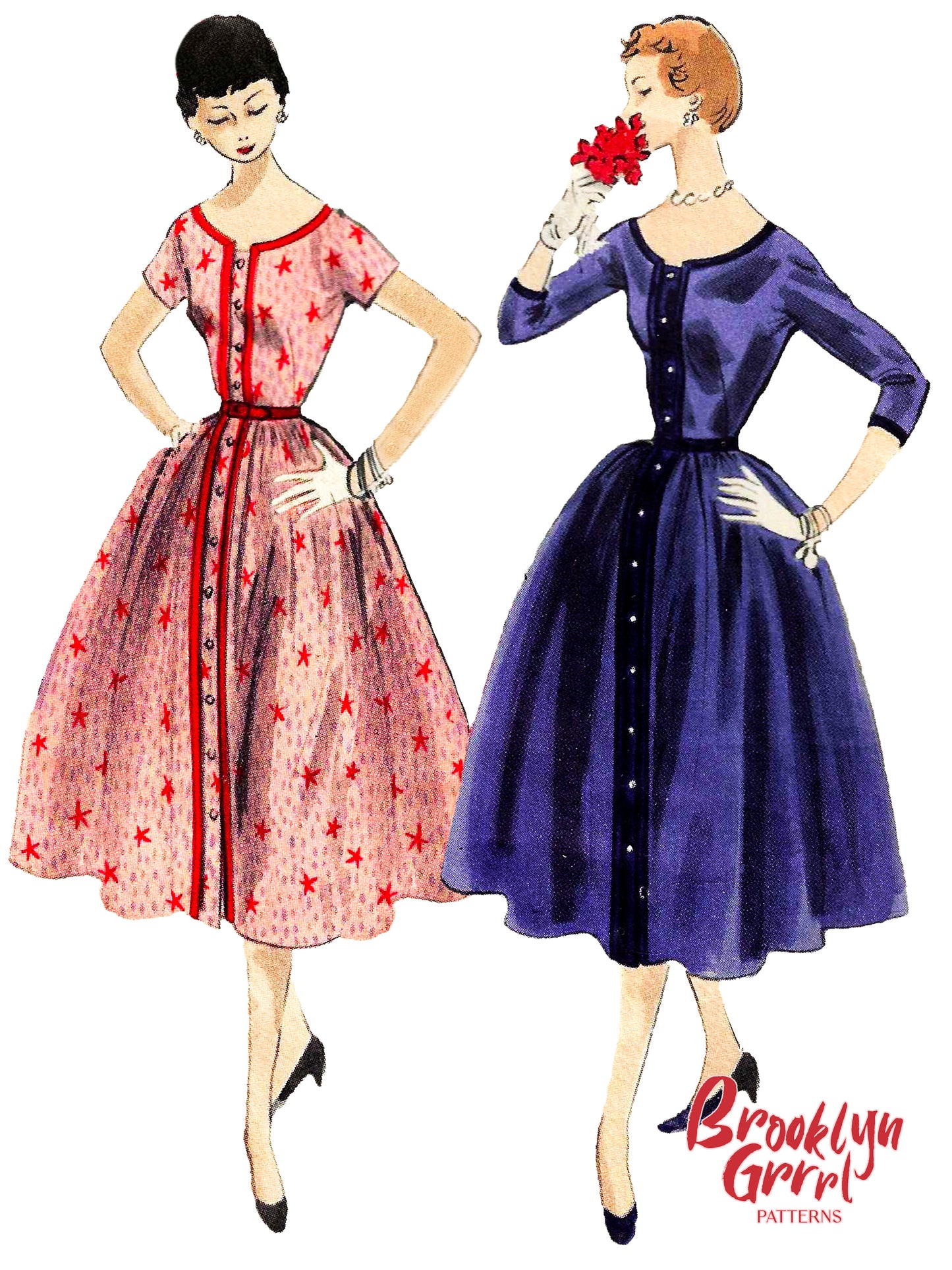 1950s 'New Look' Day Dress / PDF Pattern
