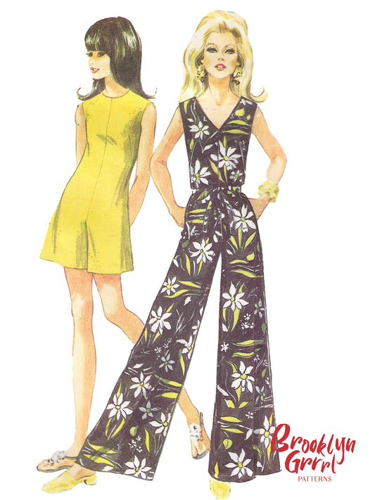 1970s Disco Daydream Jumpsuit and Romper / PDF Pattern