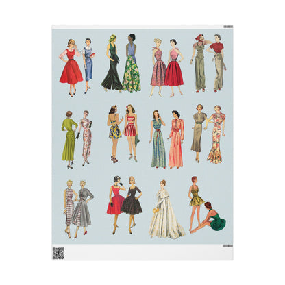 BGV Patterns Wrapping Paper - Vintage Blue