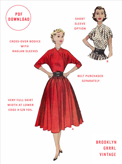 PDF Pattern - 1950s Dress / Bust 34