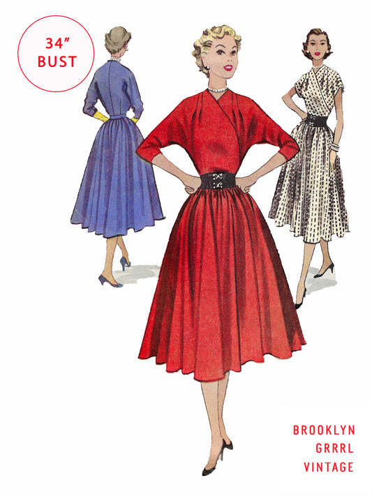 PDF Pattern - 1950s Dress / Bust 34