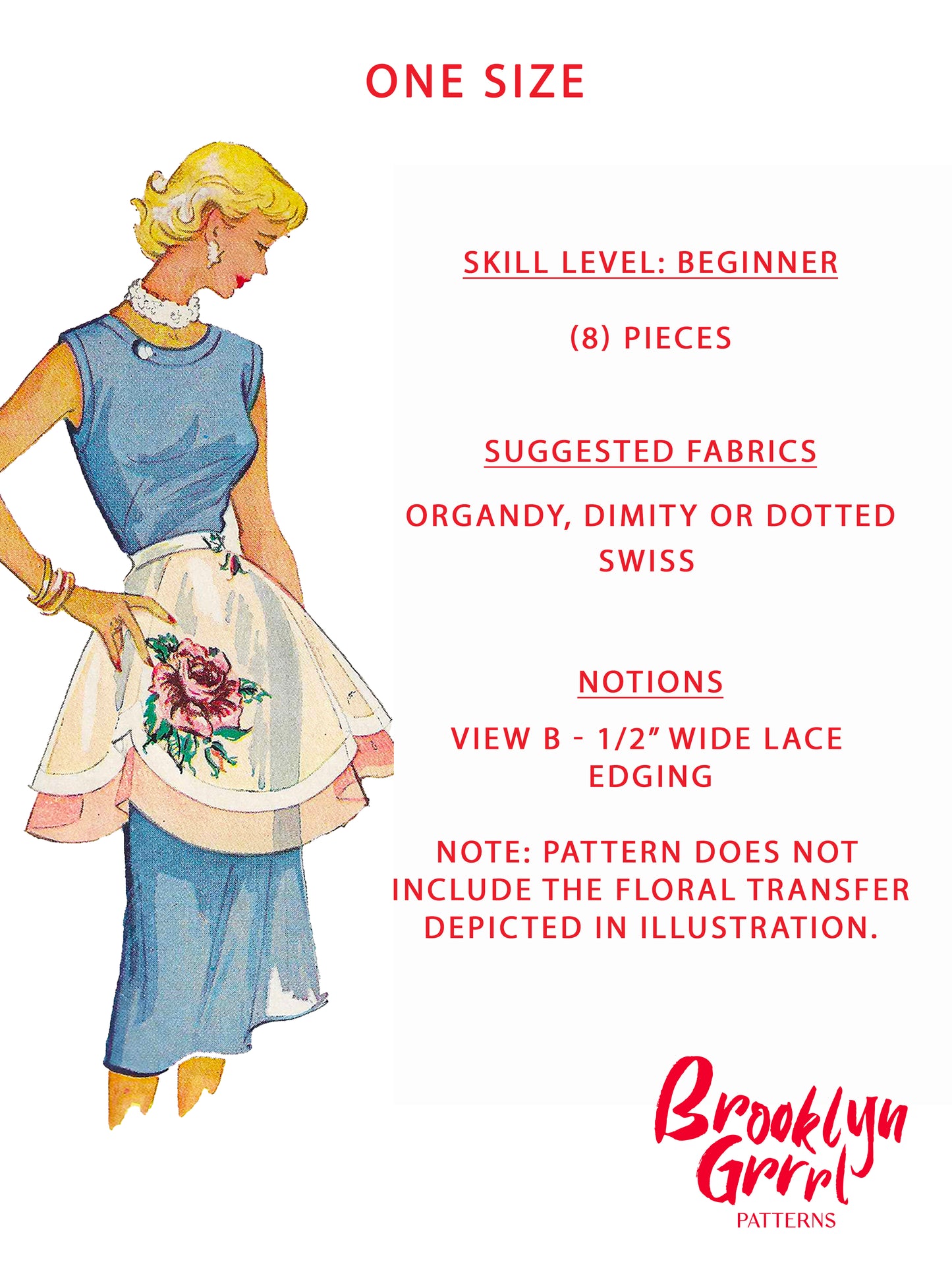 PDF Pattern - 1950s Scalloped Apron