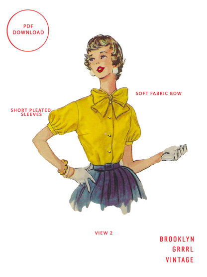 PDF Pattern - 1950s Blouses / Multiple Sizes