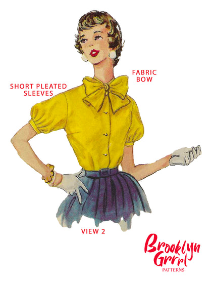 PDF Pattern - 1950s Blouses / Multiple Sizes