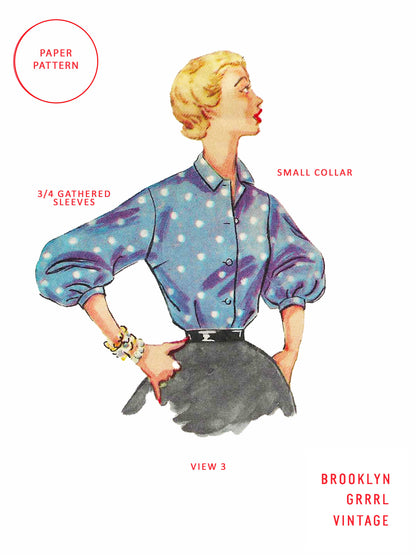 PAPER Pattern 1950's Blouses / Multiple Sizes