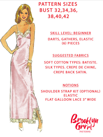 PDF Pattern - 1970s Full and Half Slips / MULTIPLE SIZES