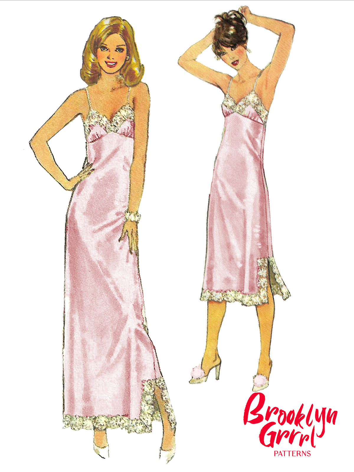 PDF Pattern - 1970s Full and Half Slips / MULTIPLE SIZES