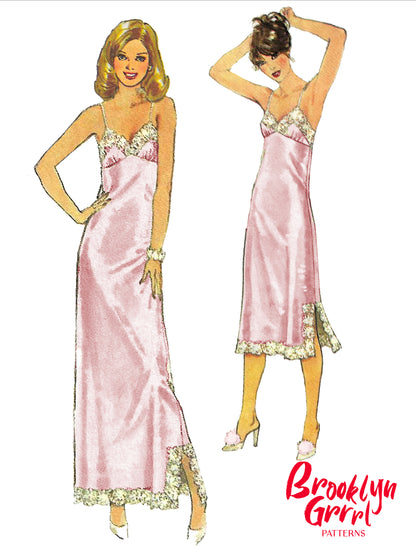 PDF Pattern - 1970s Full and Half Slips / MULTIPLE SIZES