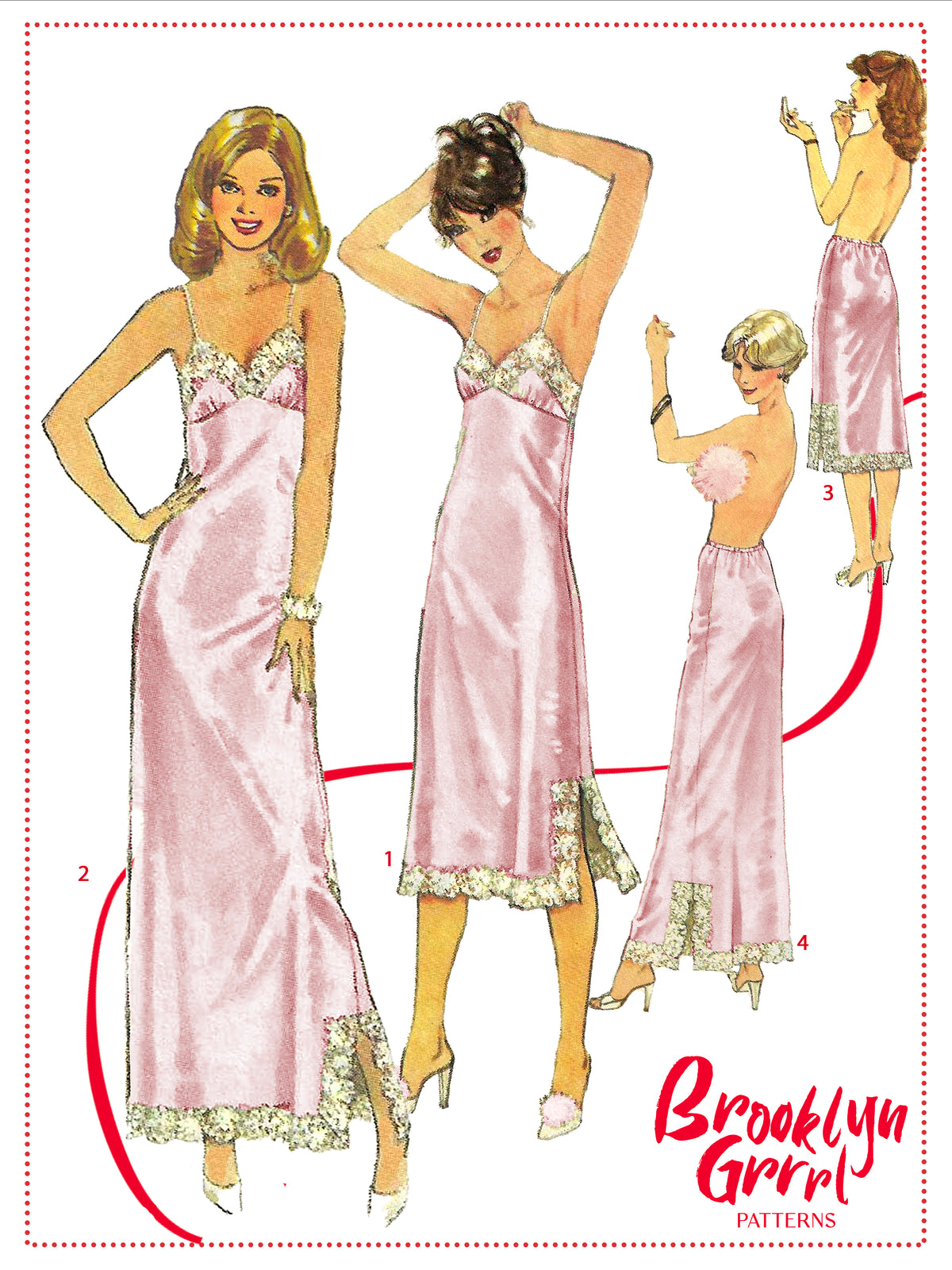 PDF Pattern - 1970s Full and Half Slips / MULTIPLE SIZES