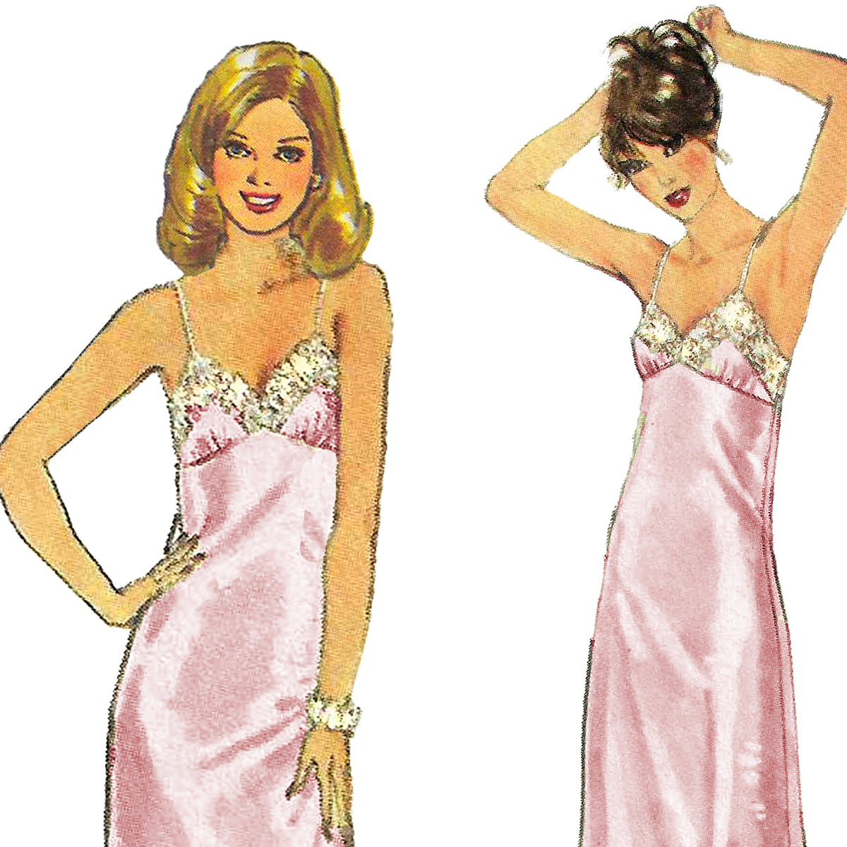 PDF Pattern - 1970s Full and Half Slips / MULTIPLE SIZES