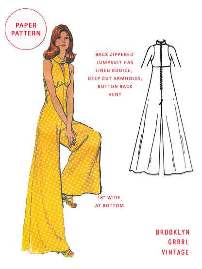 PAPER Pattern - 1970s Jumpsuit / Multiple Sizes