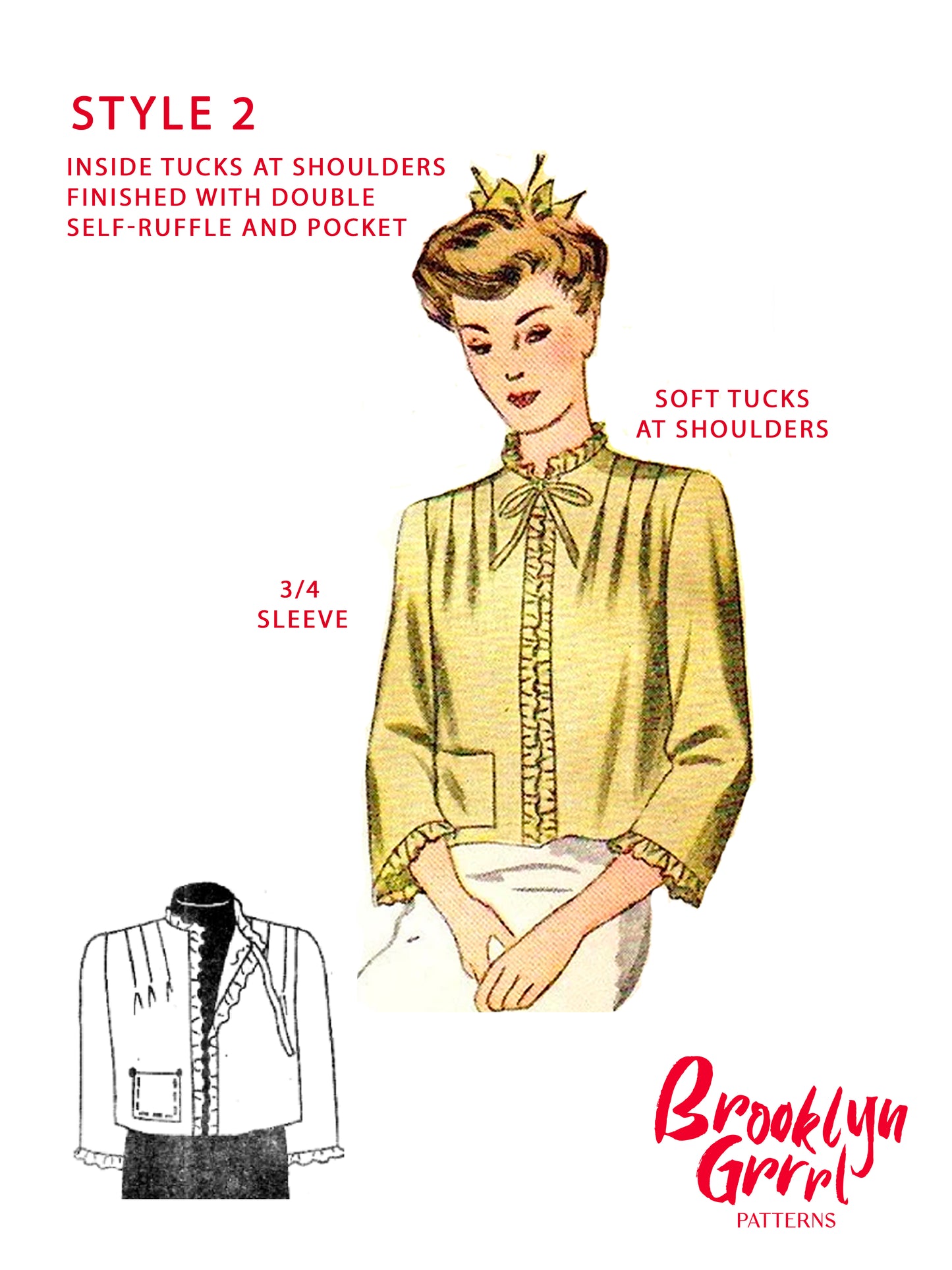 PAPER Pattern  1940's 'Breakfast in Bed' Jacket and Slippers / Bust 38