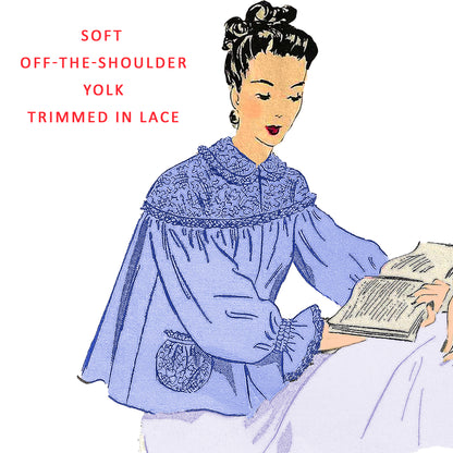 PDF Pattern  1940s Bed Jacket / Bust 36-38