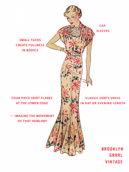 PAPER Pattern  1930s Day and Evening Dress / Bust 34