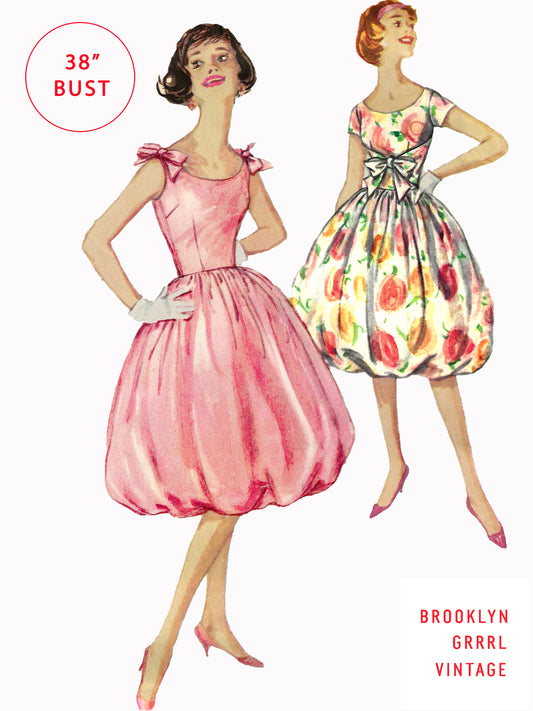 PDF Pattern - 1950s Bubble Party Dress / Bust 38