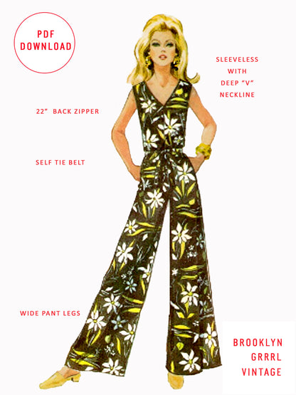 1970s Disco Daydream Jumpsuit and Romper / PDF Pattern