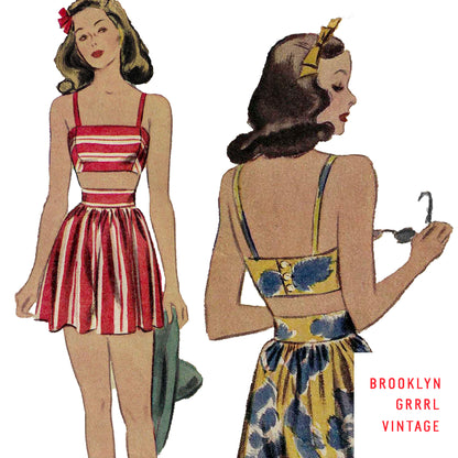 PAPER Pattern - 1940s 'The Esther Williams Bathing Suit' / Bust 30