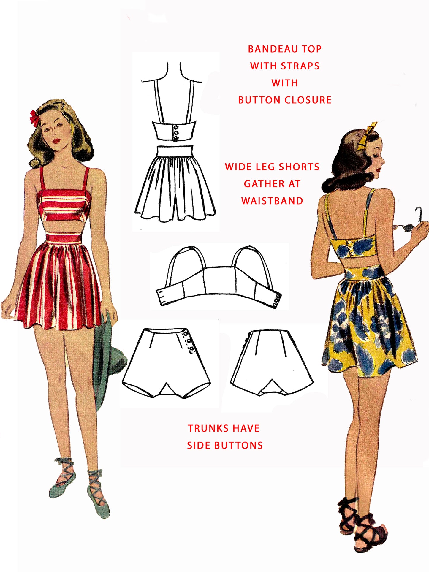 1940s 'The Esther Williams Bathing Suit' / PDF Pattern