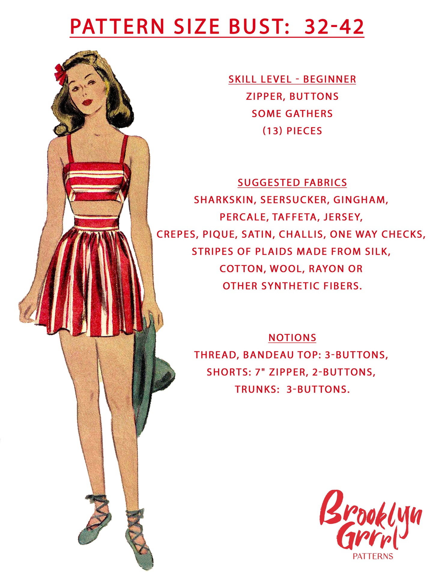 1940s 'The Esther Williams Bathing Suit' / PDF Pattern