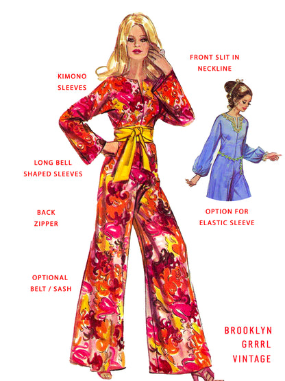 PAPER Pattern - 1970s Farrah Fawcett Jumpsuit / Bust 36