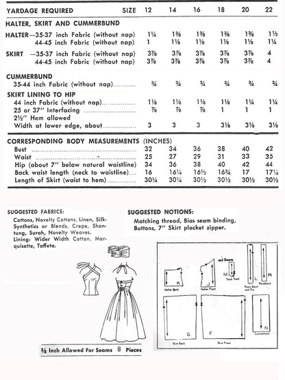 1950s The Roman Holiday Halter Dress / PDF