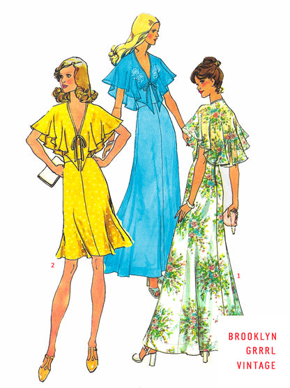 PAPER Pattern  1970's Halter Dress in Two Lengths / Multiple Sizes