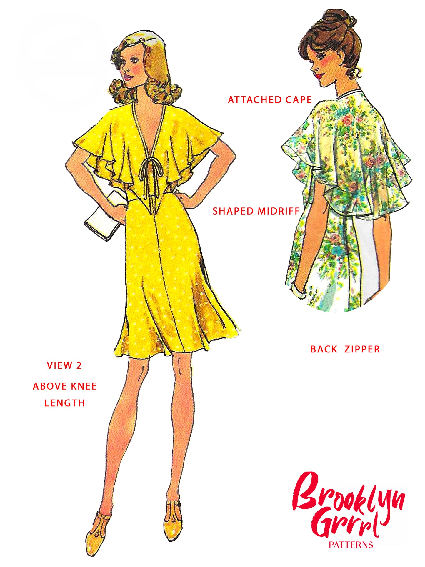 PAPER Pattern  1970's Halter Dress in Two Lengths / Multiple Sizes