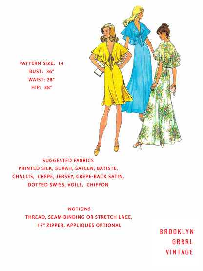 PAPER Pattern  1970's Halter Dress in Two Lengths / Multiple Sizes