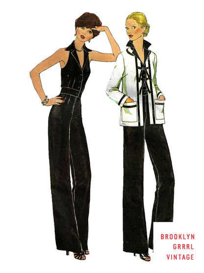 PAPER Pattern  1970's Jumpsuit with Jacket / Multiple Sizes