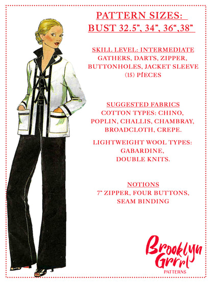 PDF Pattern - 1970s Jumpsuit & Jacket / Multiple Sizes