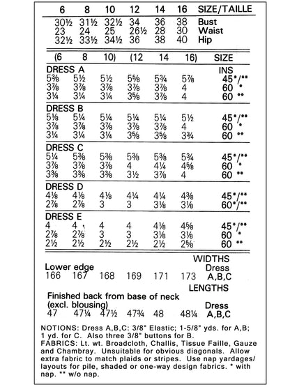 PAPER Pattern - 1970s Dress in Three Styles / Multiple Sizes