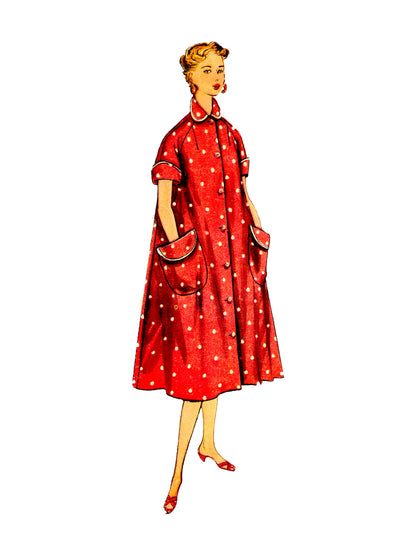 PDF Pattern - 1950s Robe, Coat, Duster  / Bust 32