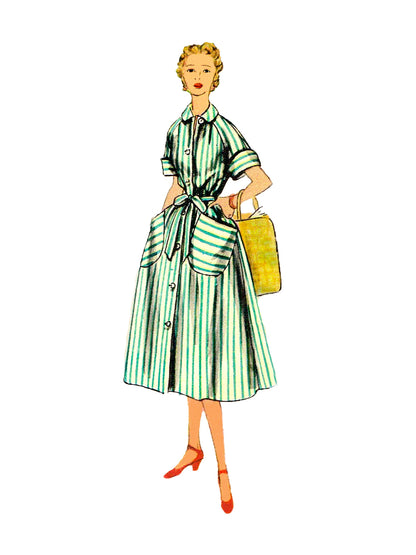 PDF Pattern - 1950s Robe, Coat, Duster  / Bust 32