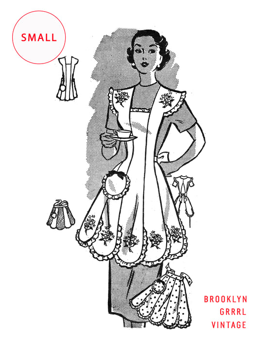 PDF Pattern - 1950s Scalloped Apron / Small