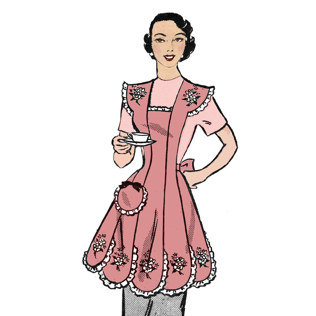 PDF Pattern - 1950s Scalloped Apron / Small
