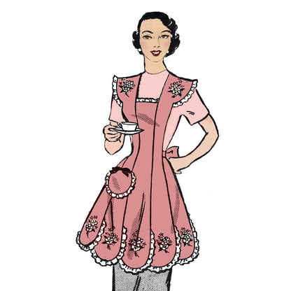 PDF Pattern - 1950s Scalloped Apron / Small