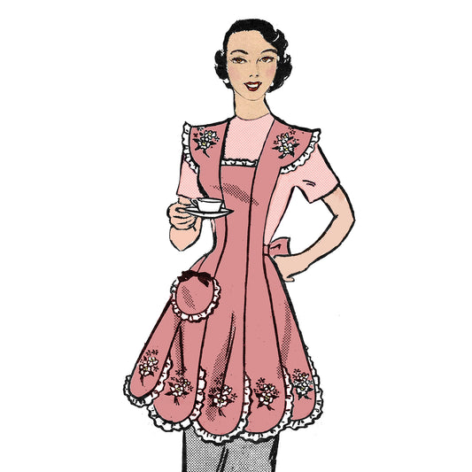 PDF Pattern - 1950s Scalloped Apron / Small