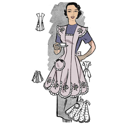 PDF Pattern - 1950s Scalloped Apron / Small