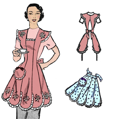PDF Pattern - 1950s Scalloped Apron / Small