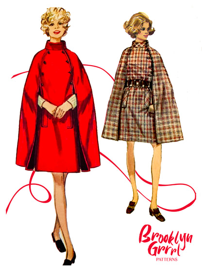 PAPER Pattern - 1960s Cape  / Bust 38