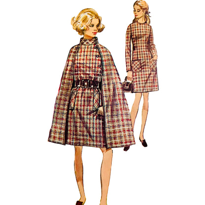 PAPER Pattern - 1960s Cape and Dress  / Bust 38