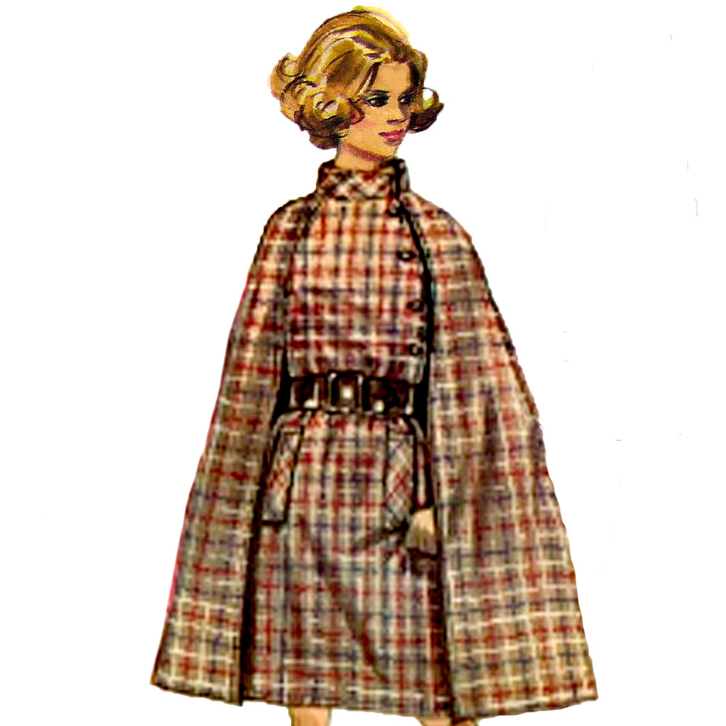 PDF Pattern - 1960s 'Doris Day Chic 'Cape  / Bust 38