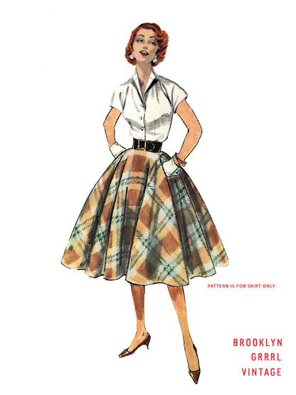 PAPER Pattern - 1950's Circle Skirt / Multiple Sizes