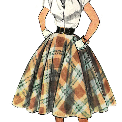 PDF Pattern - 1950's Circle Skirt / Multiple Sizes