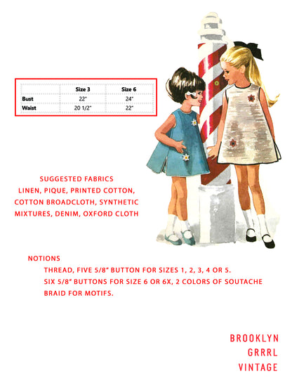 PAPER Pattern - 50s Child's Dress with Bloomers / Multiple Sizes