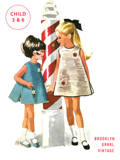 PAPER Pattern - 50s Child's Dress with Bloomers / Multiple Sizes